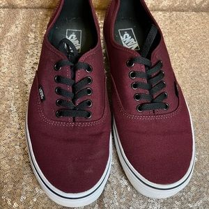 Burgundy Vans Low Top Originally know as Vans #44 Deck Shoes,